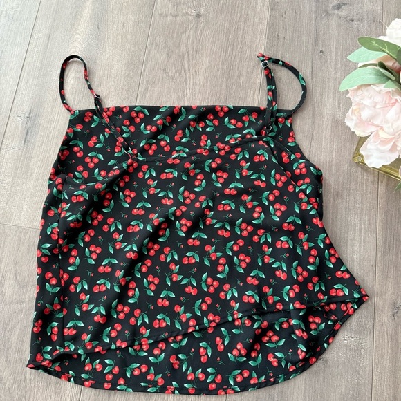 Forever 21 Cherries Cowl Drape Strappy Blouse - Picture 6 of 8